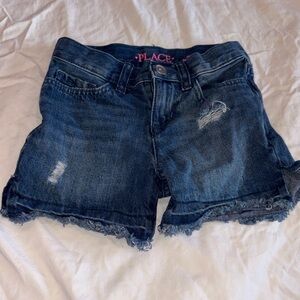 The Children's Place Dark Blue Distressed Denim Shorts